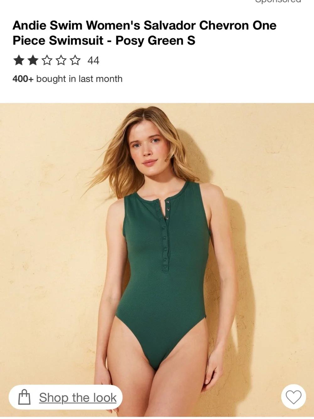 Andie Forest Green Textured One-Piece Swim